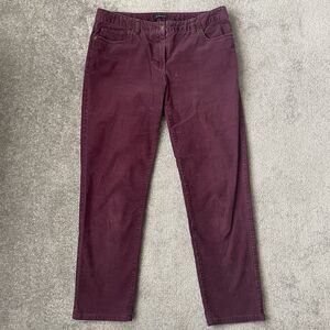 Lands End Pants Womens 10 Purple Corduroy Stretch Straight Leg Casual Fit 1